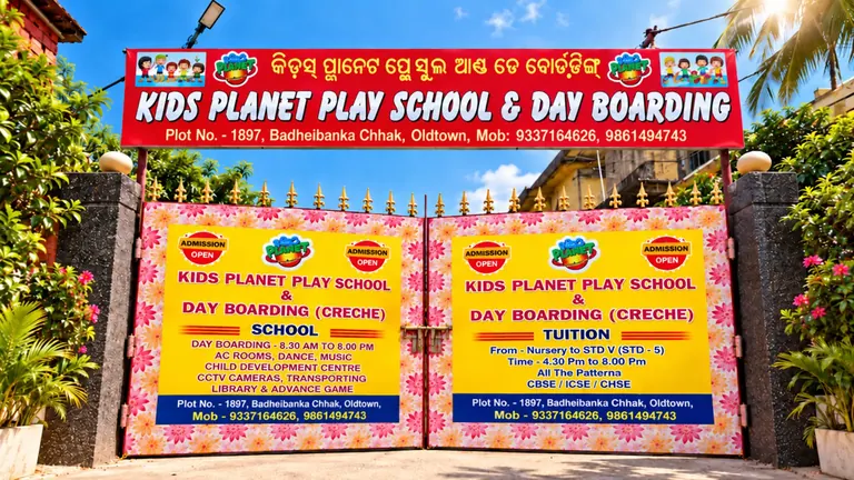 Entrance to Kids Planet Play School in Old Town, Bhubaneswar